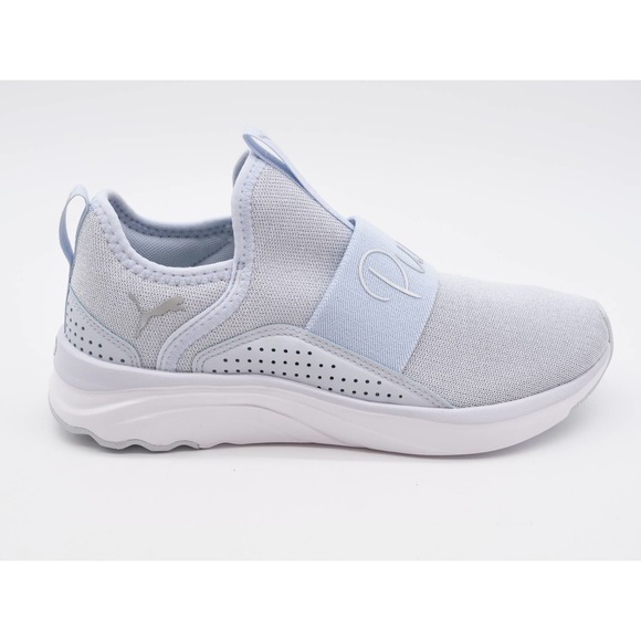 Puma Softride Sophia Shimer Kids 5.5C Slip On Sneakers Silver Mesh Running Shoes - Picture 4 of 10